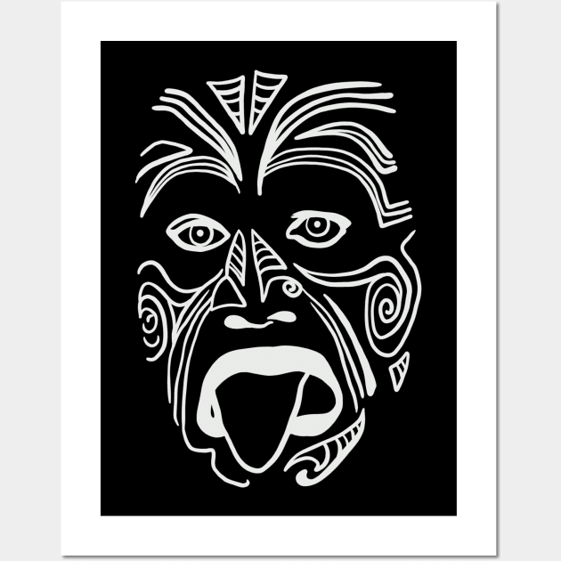 The Tribal Haka Mask Guy - Indigenous Face Wall Art by isstgeschichte
